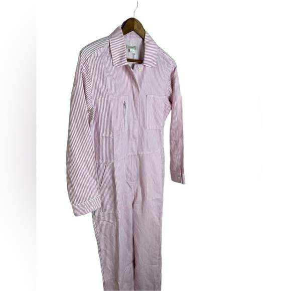 Outerknown Women's Station Pink Striped Jumpsuit - Picture 8 of 11